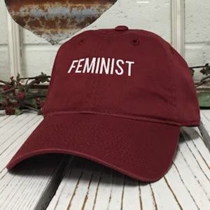 Vintage Burgundy FEMINIST Baseball Hat